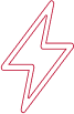 White lightning bolt icon outlined in red.